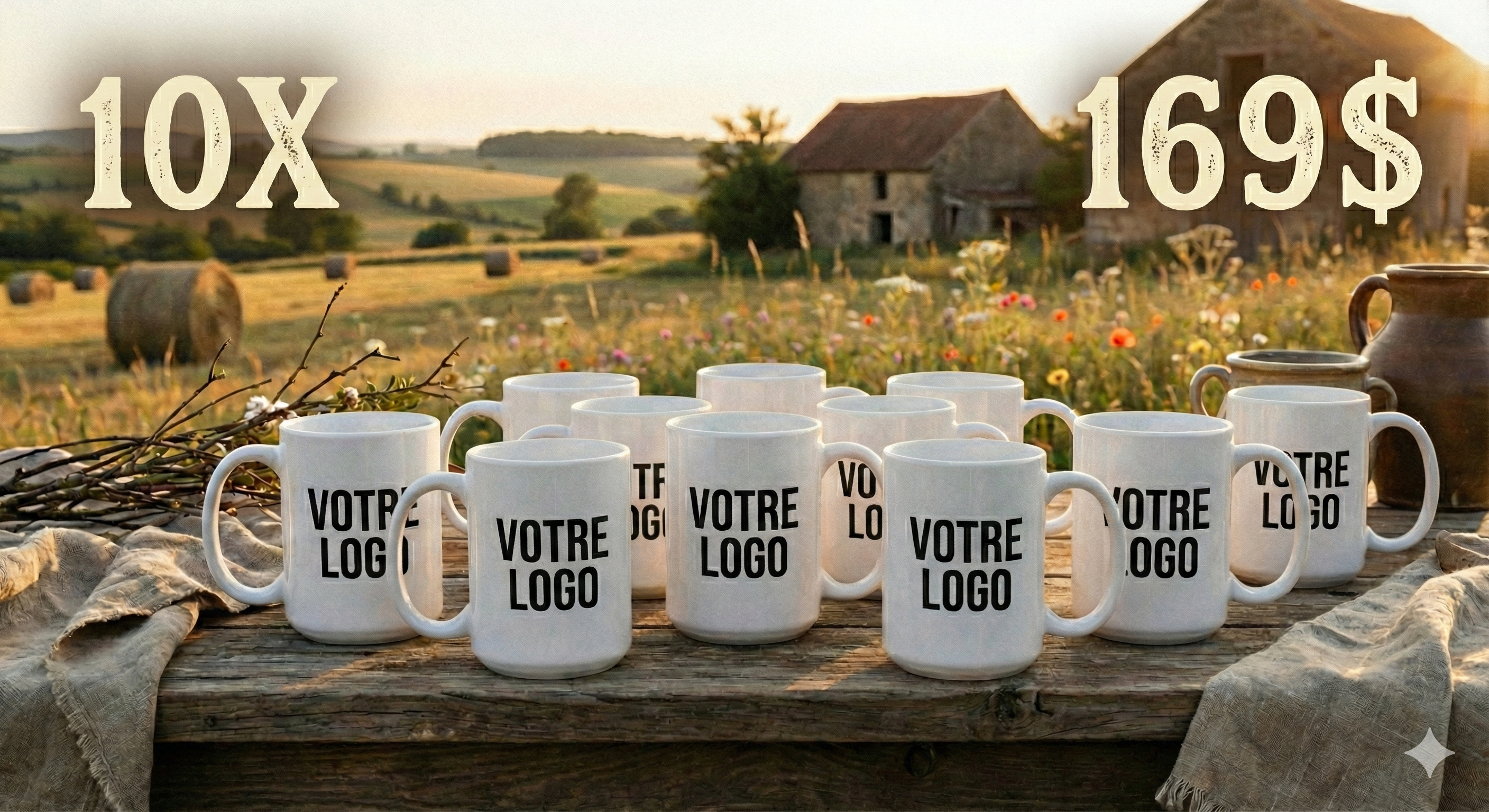 Pack 10 Mugs Personnalisés 15oz pour 169$  Cadeaux uniques et prix imbattable